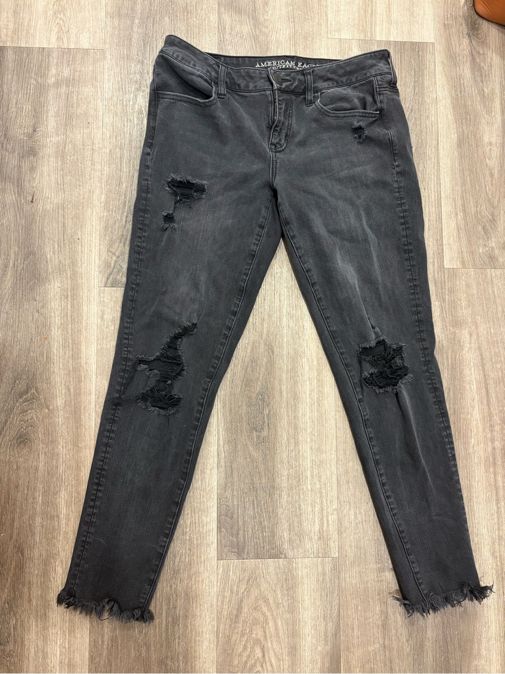 American Eagle Outfitters Black Ripped Skinny Jeans